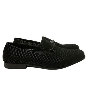 Miko Lotti Men's Slip On Smoking Loafers‎ Shoes Braided Accent Black Size 7
